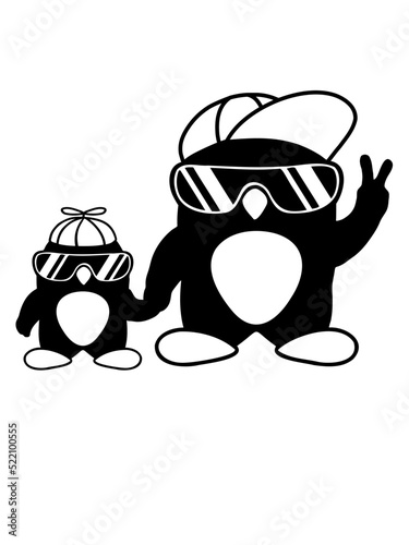 Papa Kind coole Pinguine 