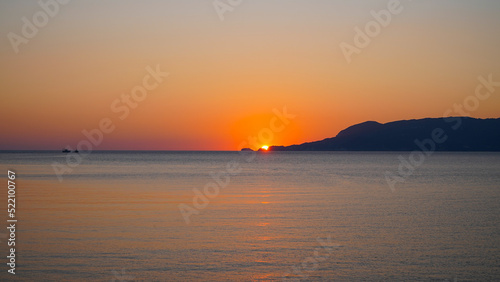 sunrise in Katigiorgis on a beautiful summer morning.