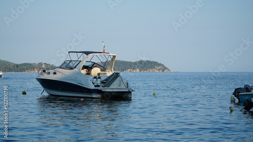 motor boat. photo during the day in Greek waters.