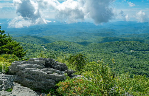 Beautiful view of the Blue Ridge Parkway mountains in North Carolina photo