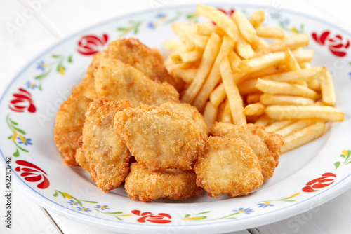 chicken nuggets with french fries