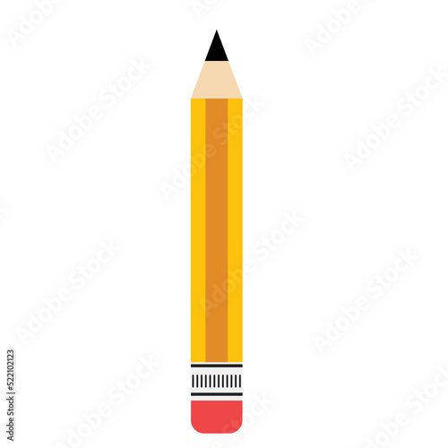 flat yellow pencil with eraiser icon design.