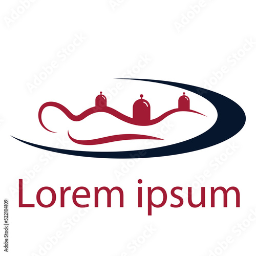 sign vector illustration Cupping therapy.Massage jars for face and body. Medical anticellulite cup. Medical spa cupping. Vacuum cans icon vector illustration