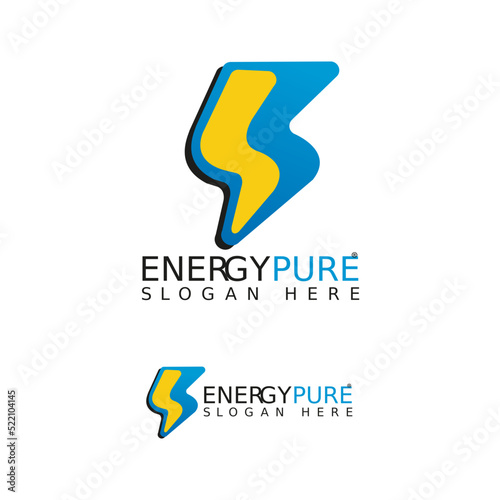Logo producto energizante, bebida energetica 
