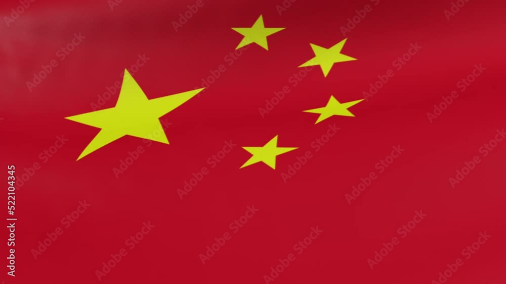Waiving flag of People's Republic of China. Closeup 3D render. Waiving flag of People's Republic of China. Closeup 3D render.
