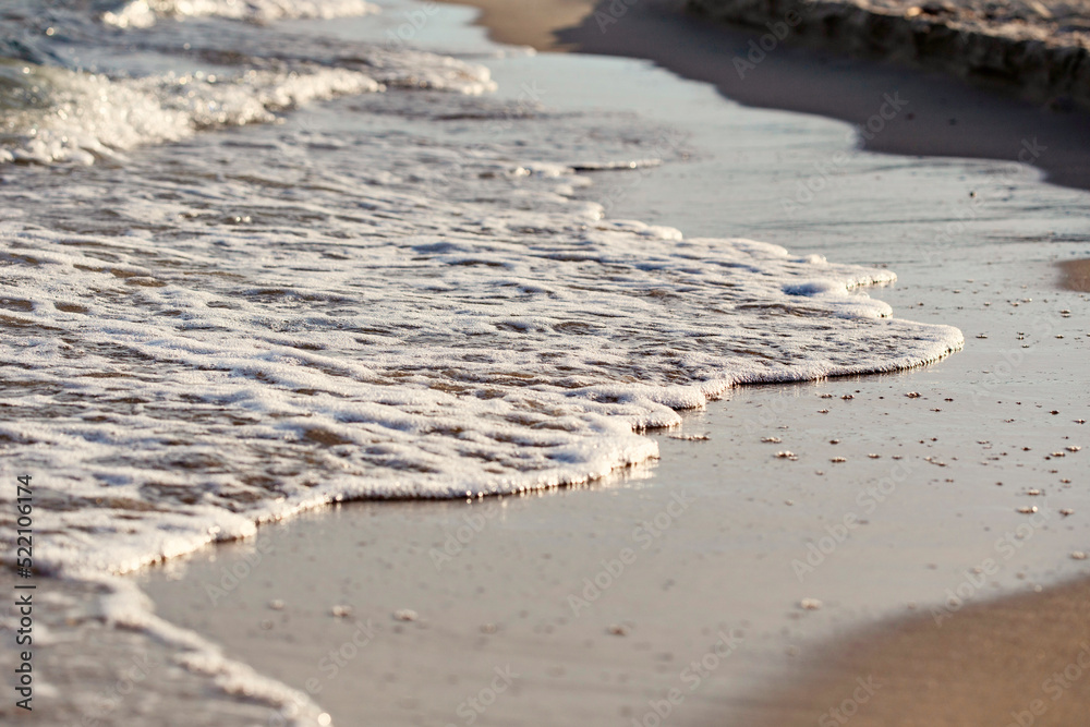 Sea wave close up. Stormy sea background