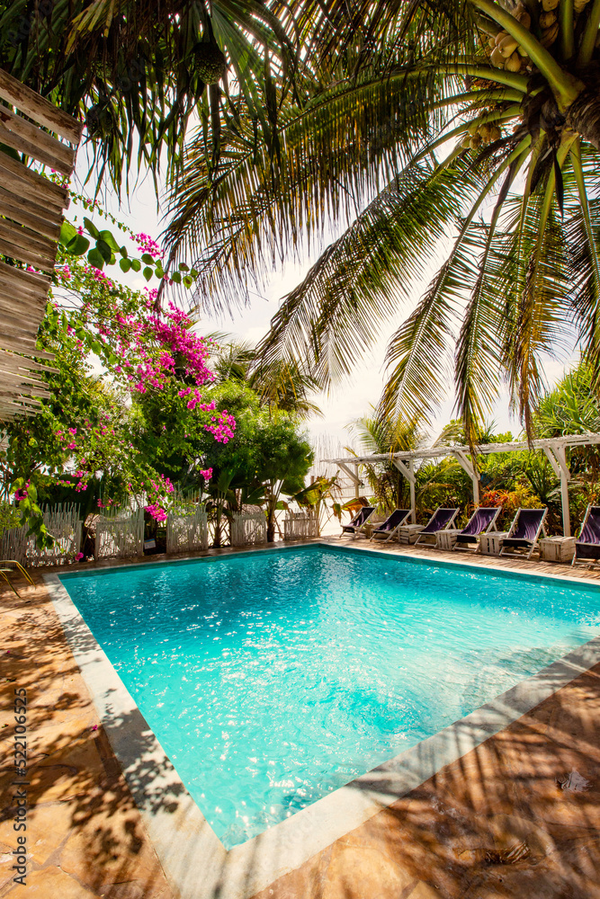 Beautiful tropical villa with swimming pool in Matemwe beach, Zanzibar, Tanzania