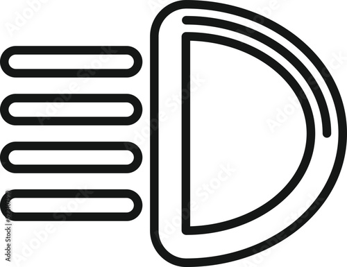 Car headlight icon outline vector. Auto part