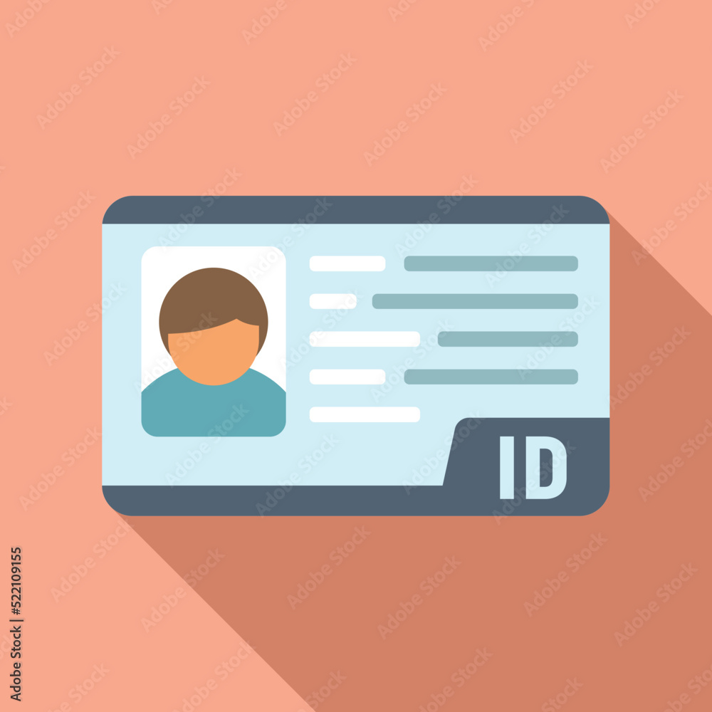 Web id card icon flat vector. Photo badge Web id card icon flat vector. Photo badge
