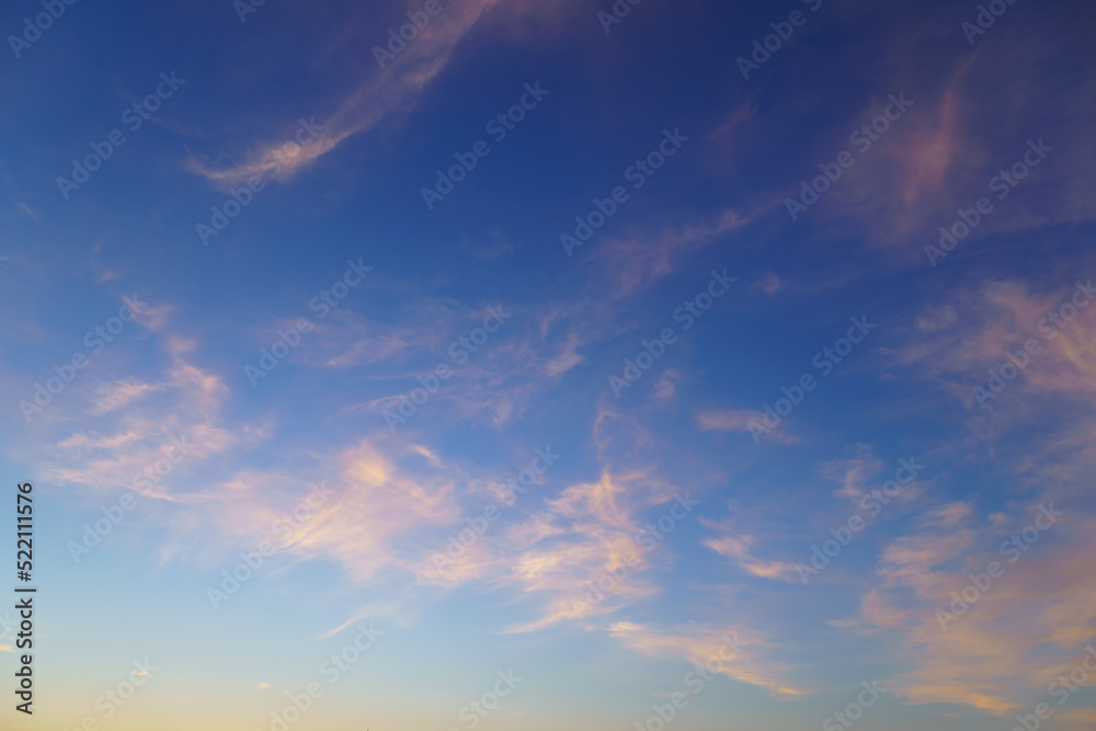 beautiful sunset sky, colorful clouds as abstract background