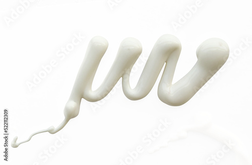 White cream on a white background, can be used as mayonnaise too photo