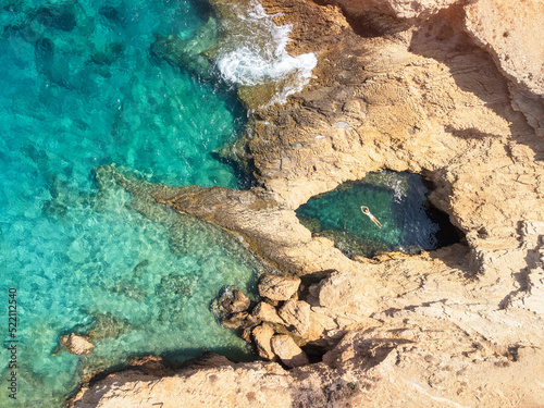 Paradisiac Summer time in Cyclade, Greece (Myknonos, Santorini) photo