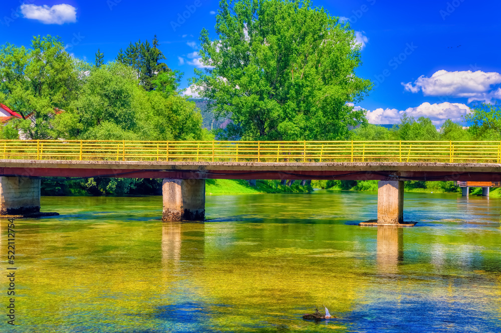 Bridge over river Pliva in Sipovo, Bosnia and Herzegovina.