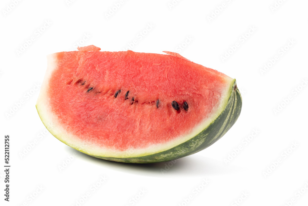 Sliced of watermelon isolated on bright background. Close up view.