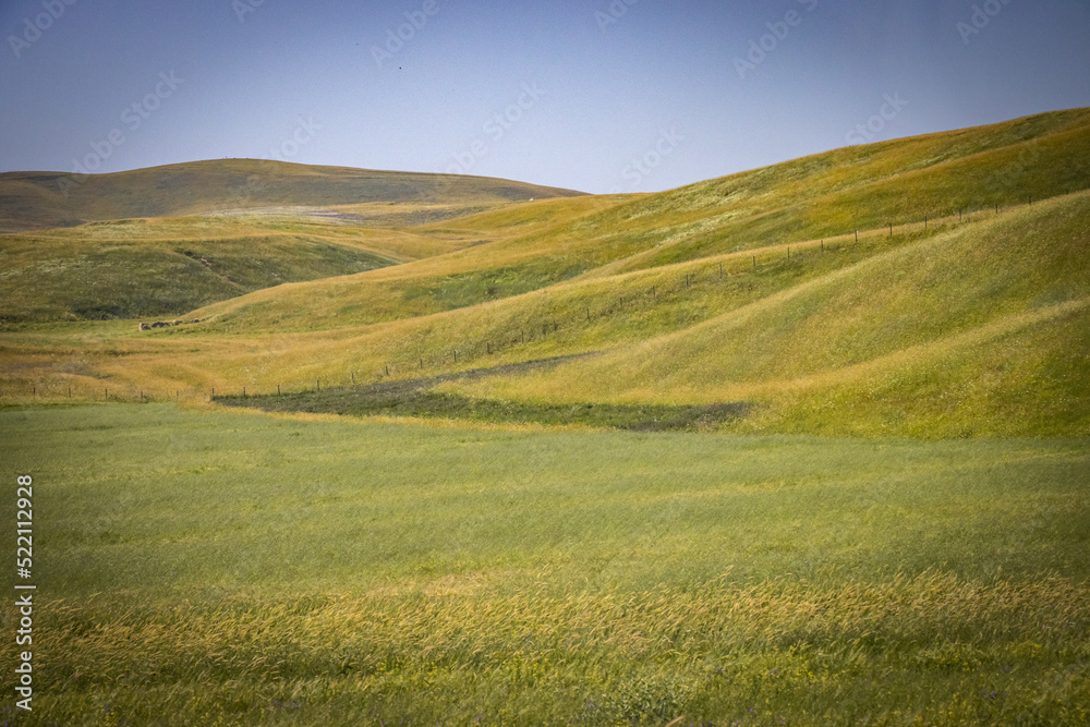 rolling hills of kyrgzystan, central asia, lush, green