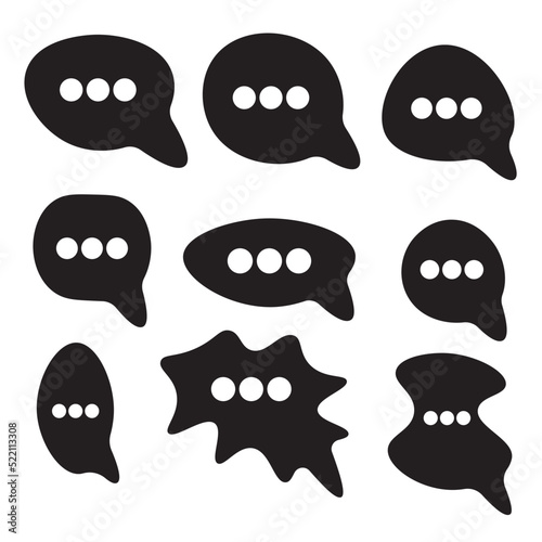 bicolor conversational clouds on isolated background