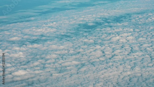 Aerial view of the beautiful cumulus clouds.