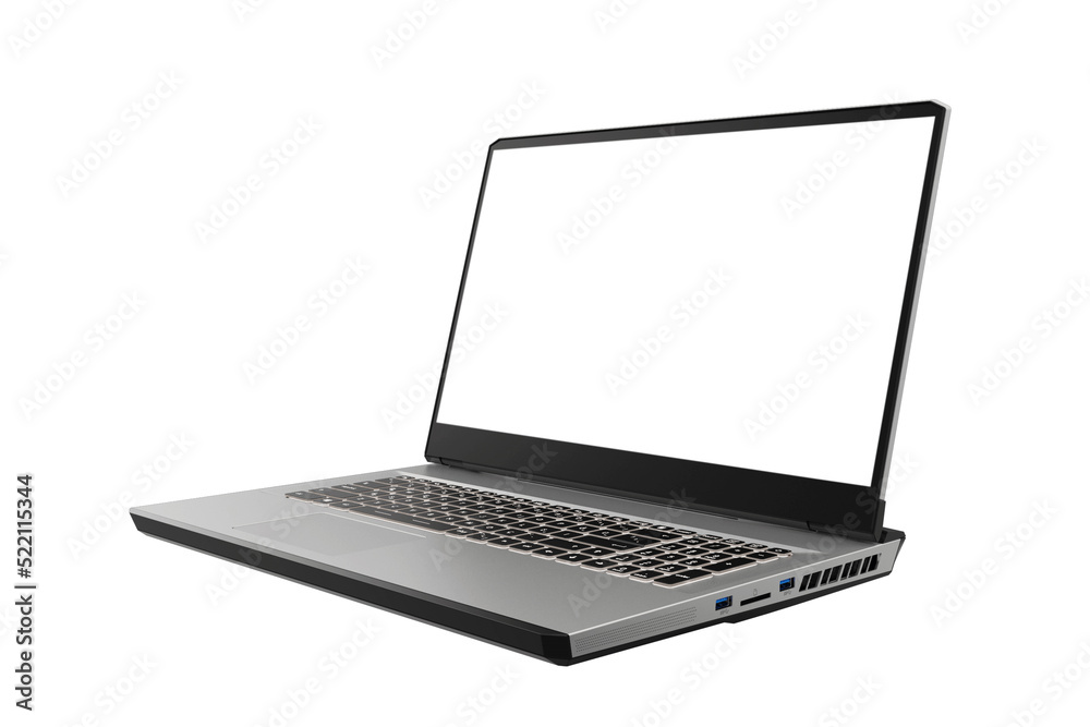 Laptop with blank screen isolated on white background Laptop with blank screen isolated on white background