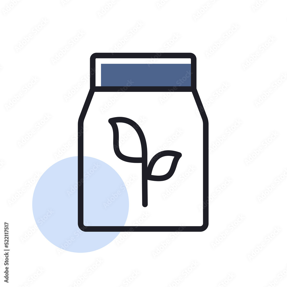 Fertilizer pack vector icon. Seed package sign Fertilizer pack vector icon. Seed package sign