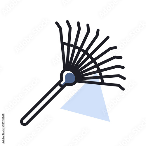 Rake for loosening ground and collecting leaves