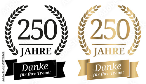 Signet 250 Jahre Gold und Schwarzweiß