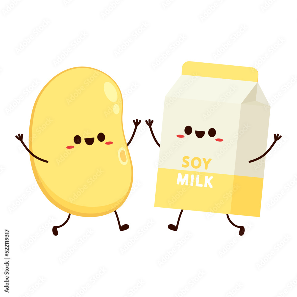 Tofu and Soy milk character design. wallpaper. free space for text. poster. Tofu and Soy milk mascot. Tofu and Soy milk character design. wallpaper. free space for text. poster. Tofu and Soy milk mascot.