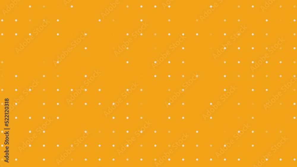 Sci-fi abstract Full HD resolution animated background. Intro or transition with white dots that disappear and appear in random order on yellow background.