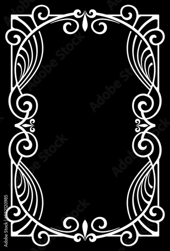 Decorative frame isolated on black background