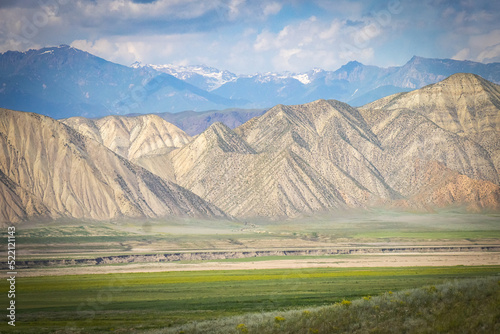 toktogul, mountain landscape in kyrgyzstan, central asia