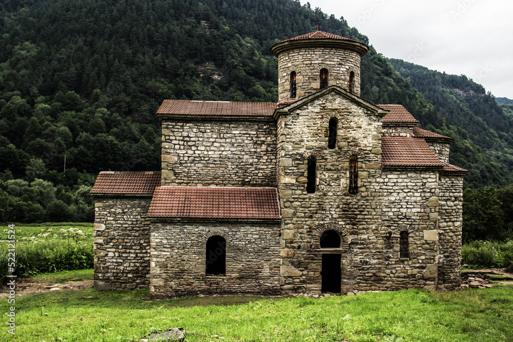 Ancient Christian Alanian temple in the mountains