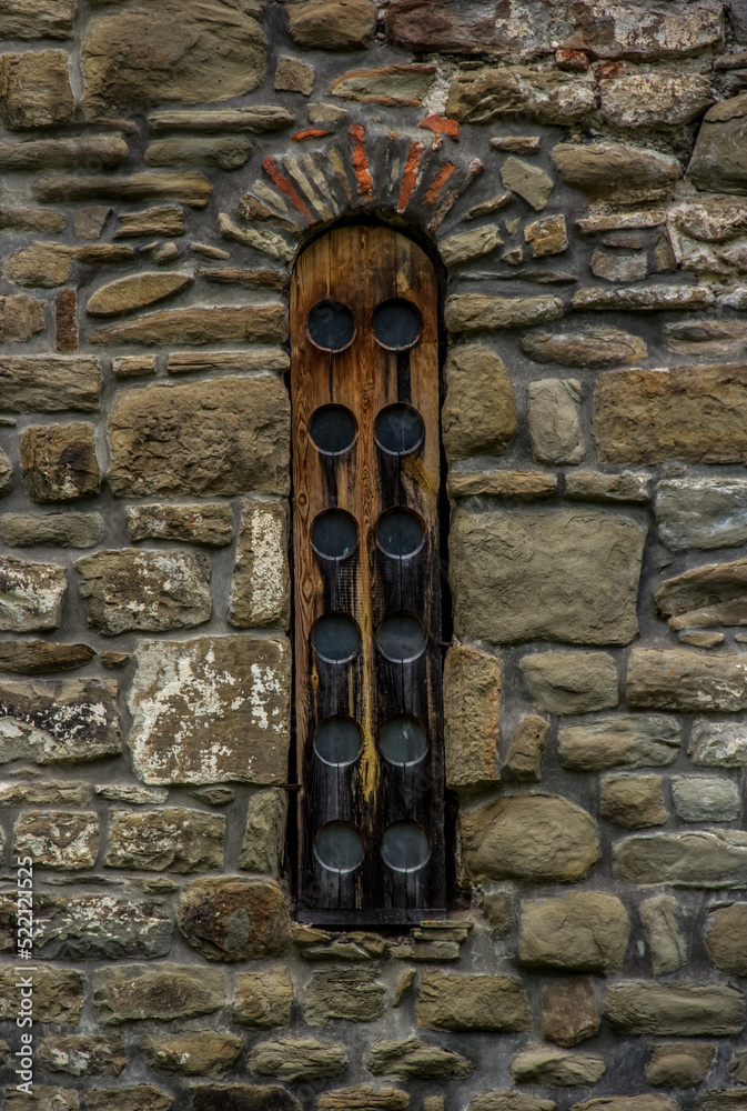 Wooden windows in an ancient Alanian temple