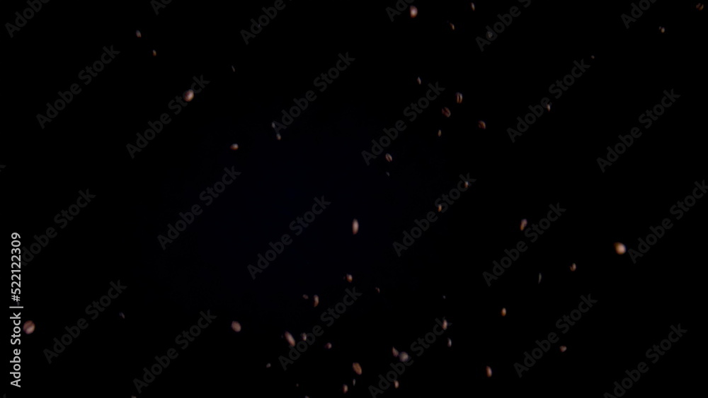Coffee beans flying up in super slow motion. Fragrant fresh arabica seeds rising Coffee beans flying up in super slow motion. Fragrant fresh arabica seeds rising