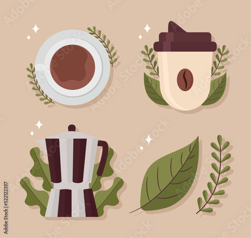 coffee icons set