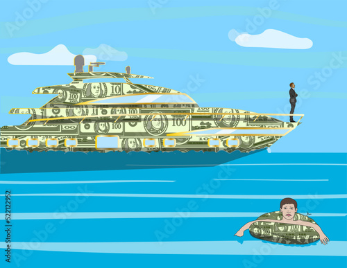  From the saying "barely staying afloat" 