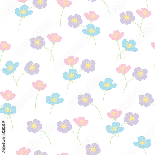 Beautiful floral pattern in with cutes pastel flowers. Ditsy print. Floral seamless background. Vintage template for fashion prints.