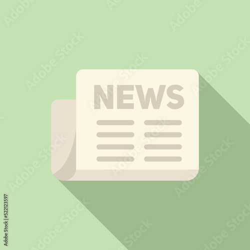 Release newspaper icon flat vector. Daily tabloid