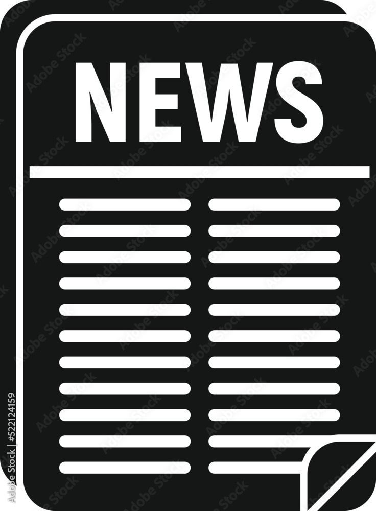 Newspaper story icon simple vector. Web page