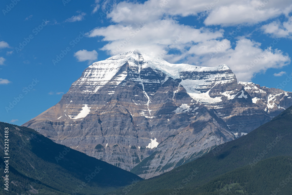Mount Robson in summer, Mount Robson Provincial Park, Rocky Mountains, British Columbia, Canada.