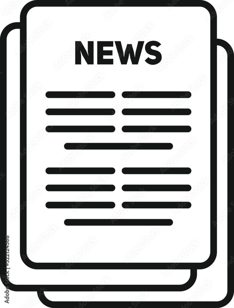 Newspaper icon outline vector. News paper Newspaper icon outline vector. News paper