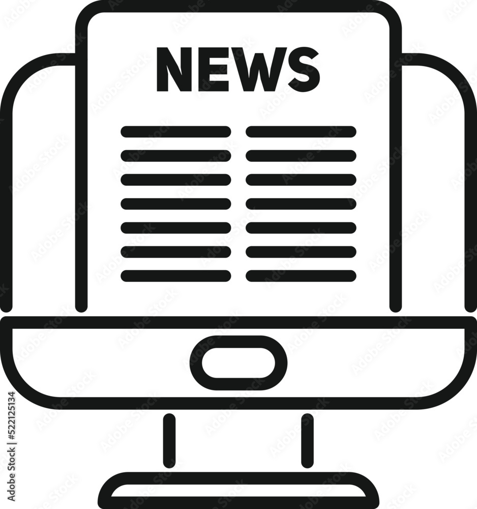 Folded newspaper icon outline vector. Web page Folded newspaper icon outline vector. Web page