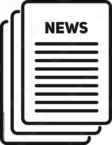 Release newspaper icon outline vector. Daily tabloid