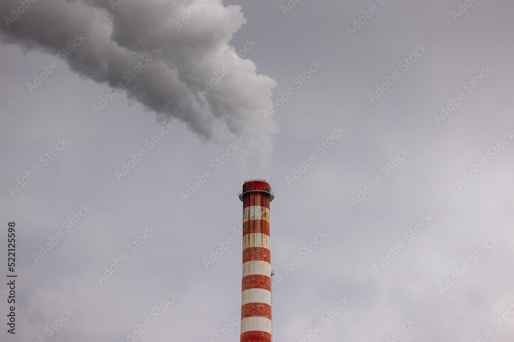 Thermal power plant smoke polluting air and environment