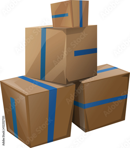 Parcel stack icon cartoon vector. Mail bag