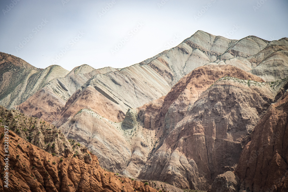 rock formations in kyrgyzstan, colourful, central asia