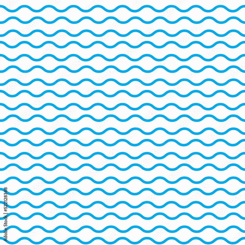 Blue ocean and sea waves seamless pattern. Minimalistic nautical backdrop, summer motif vector wallpaper or wavy background. Wrapping paper decoration or simple seamless pattern with ocean waves Blue ocean and sea waves seamless pattern. Minimalistic nautical backdrop, summer motif vector wallpaper or wavy background. Wrapping paper decoration or simple seamless pattern with ocean waves