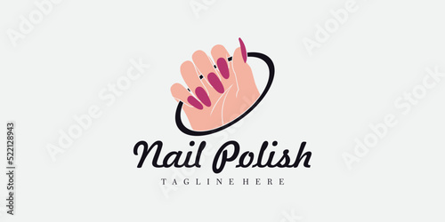 nail beauty salon logo with creative concept