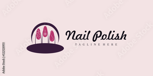 nail beauty salon logo with creative concept