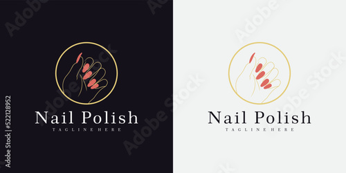 nail beauty salon logo with creative concept