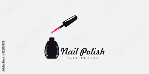 nail beauty salon logo with creative concept