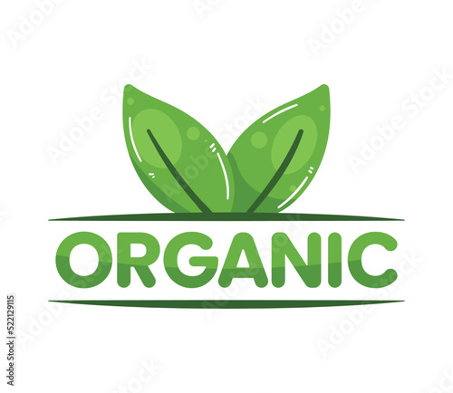 organic word and leafs